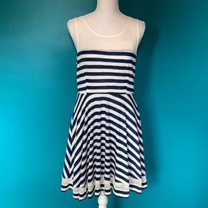 Blue and White Striped Dress